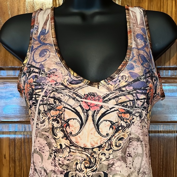 Tie Dye Stretchy Racer Back Tank Top - Picture 7 of 9